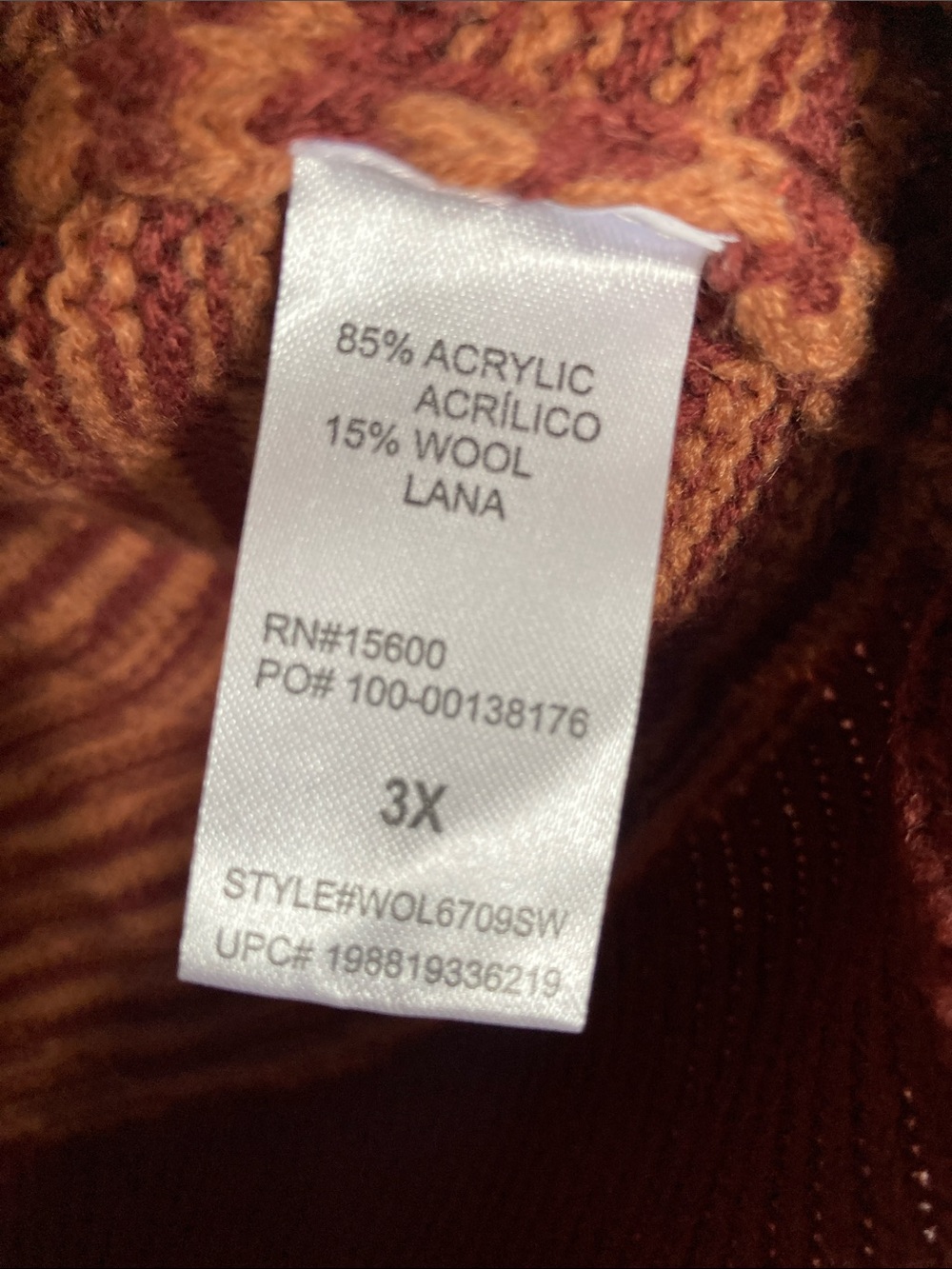 Democracy abstract stripes pattern sweater size 3X - Picture 14 of 16